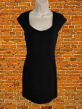 MONSOON SIZE UK 8 BLACK CAP SLEEVE JERSEY SMART CASUAL FORMAL WORK PENCIL DRESS