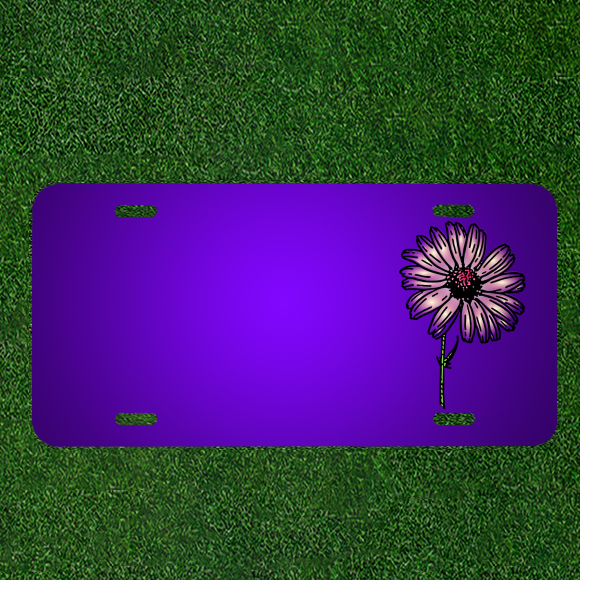 Custom Personalized License Plate With Add Names To Daisy Flower Nature Plant