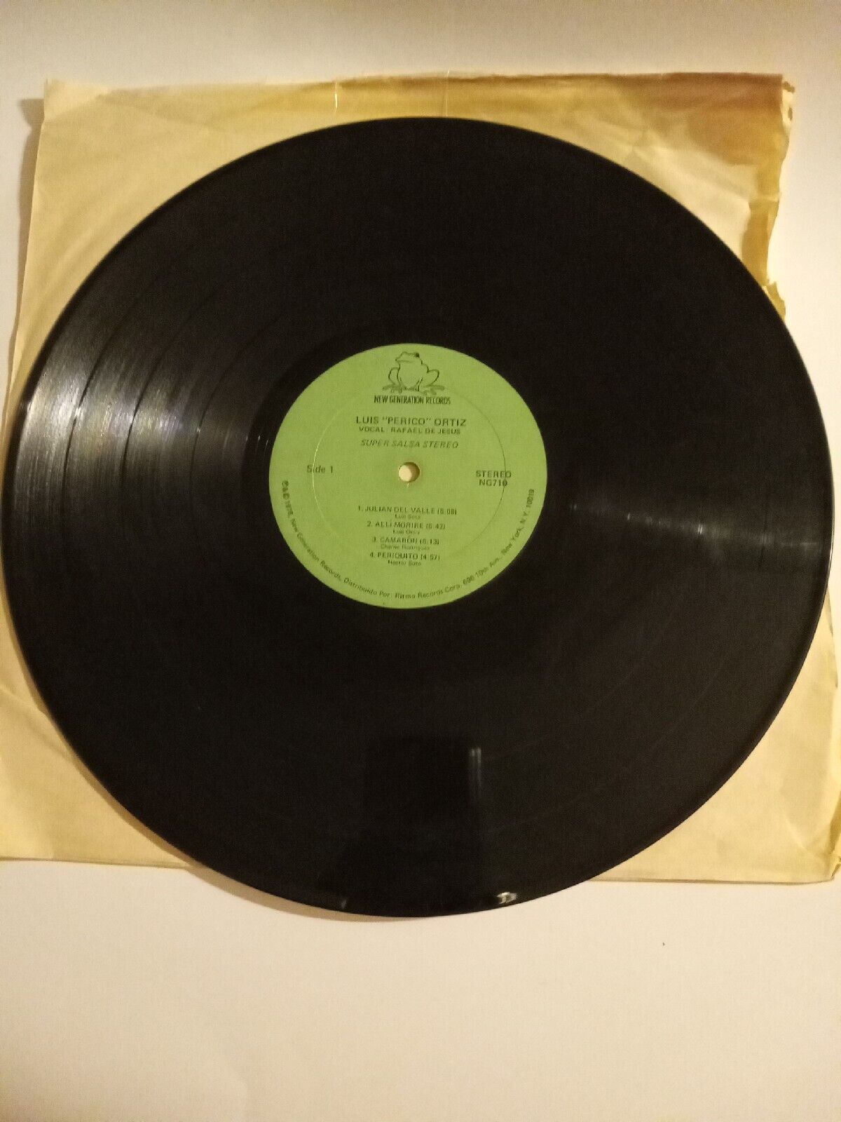 LUIS PERICO ORTIZ SUPER SALSA LP RECORD, NO CARDBOARD SLEEVE OR LINING.