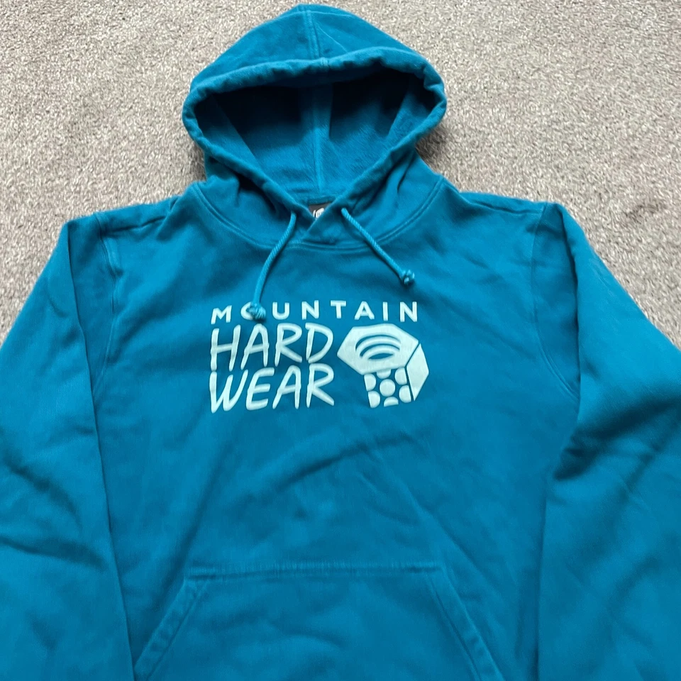 Mountain Hardwear Hoodie Medium Blue Fleece Outdoor Pullover Sweatshirt Ladies - Image 2 of 4