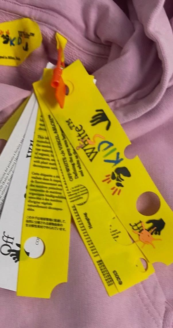 OFF WHITE Felpa con cappuccio cropped maglia cotone logo rosa bambino ragazza bianco sporco $313 taglia 4