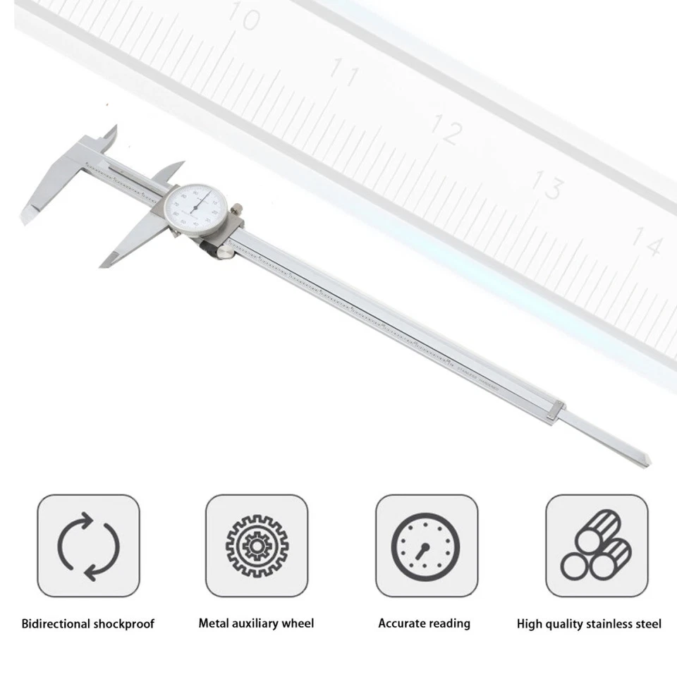 Pinza de esfera a prueba de golpes, 0,1" por revolución, rango de 0-12", precisión y estuche de 0,001" Foto 2 de 4