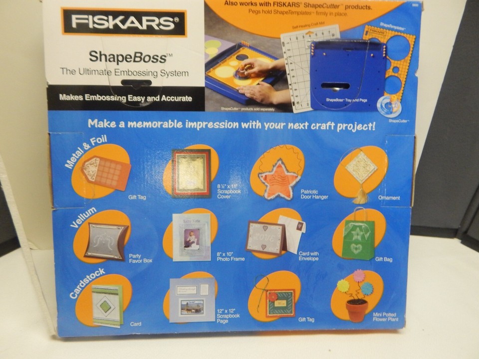 Fiskars Shape Boss Ultimate Embossing System Stencil Set Card Scrapbook ...