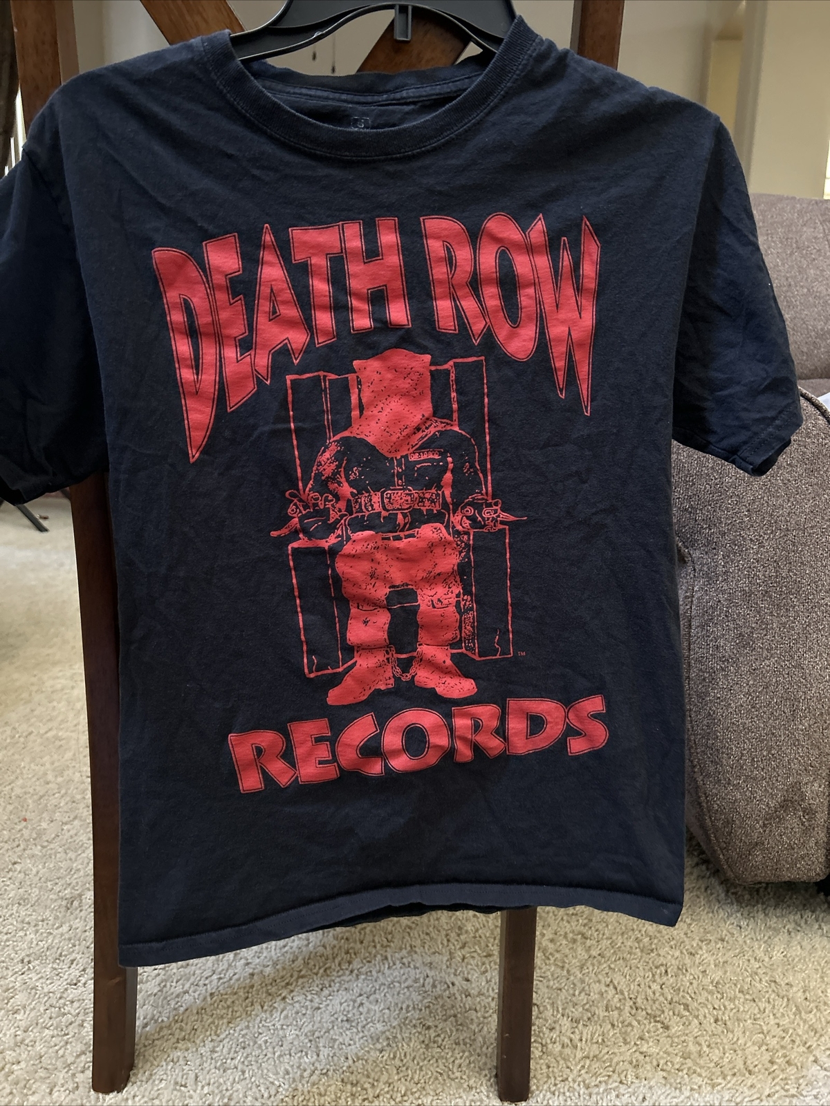 FILA T shirt uomo Death Row Records nera logo incantato piccolo girocollo cotone anni 90 rap