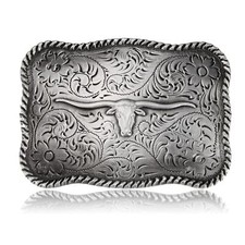 Western Cowboy Longhorn Belt Buckle for Men Women, Rodeo Long Horn Belt