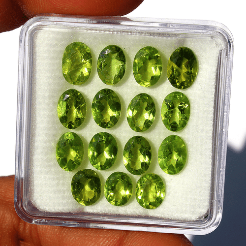 15 Pcs Arizona Natural Peridot Untreated 6.2mm-7.5mm Oval Faceted Cut Gemstones - Picture 2 of 10