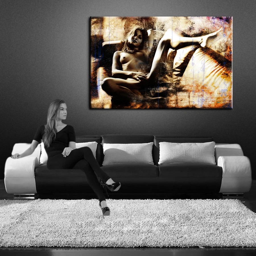 Bild Poster auf Leinwand OHNE Rahmen Akt Sexy Erotik Bilder Wandbild A13 - Bild 2 von 4