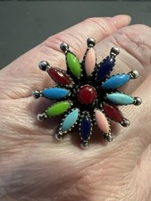 ZUNI - Indianerschmuck - Petit Point - Needle Pin - Sterling 925 - seltene Farbe