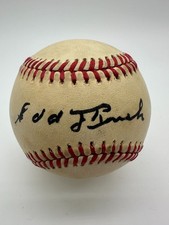 Edd Roush Vintage Signed Autographed American League Baseball BECKETT COA