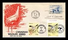 DR JIM STAMPS US COVER WHOOPING CRANE CANADA FDC TIME TRAVEL JOINT ISSUE COMBO