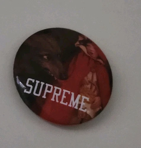 FW14 Supreme Cappuccetto Rosso Spilla Nero Pulsante Rosso Vintage 2014 Rara