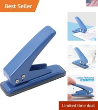 Elegant Handheld Metal Hole Puncher - 1/4 inch, 20 Sheets Capacity Blue