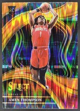 2023-24 Panini Select Amen Thompson Orange Tectonic Prizm RC Courtside BP