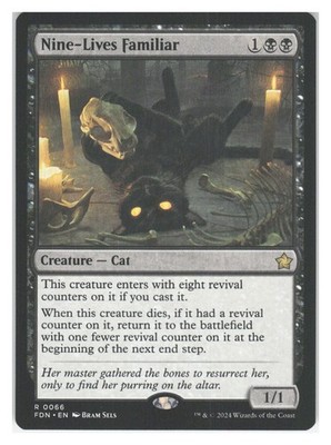 Nine-Lives Familiar #66 (NM) Foundations FDN Magic MTG
