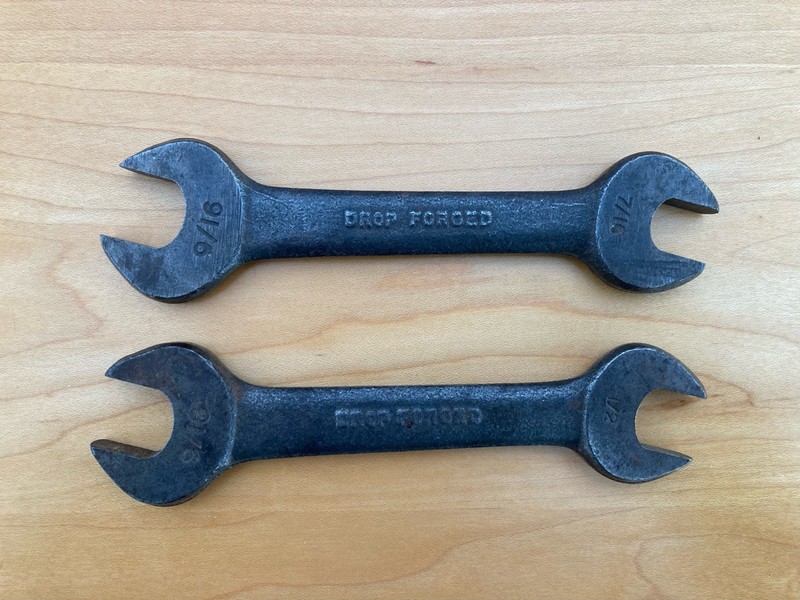 Two Antique Drop Forged Open End Wrenches Made In USA