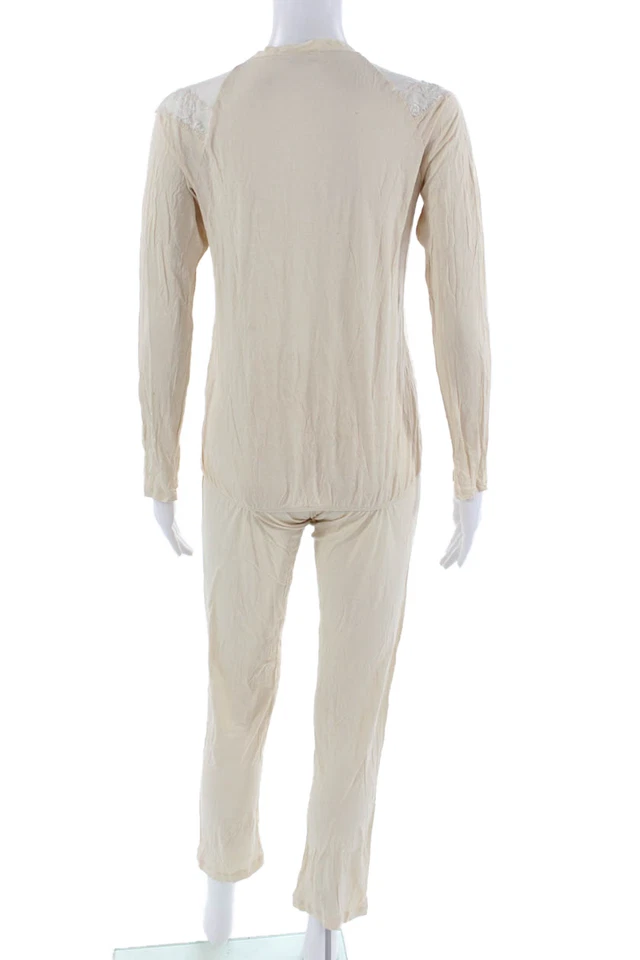 Conjunto básico de blusa manga larga beige cuello redondo talla S de La Perla para mujer Foto 4 de 4