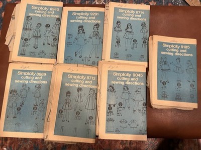Lot 7 Vintage Simplicity Sewing Patterns Size 2 Toddlers Girls Dresses Unused