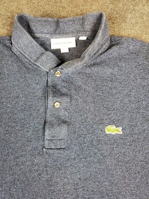 Lacoste Classic Fit L.12.12 Heathered Polo Shirt Blue Mens 2XL L1264