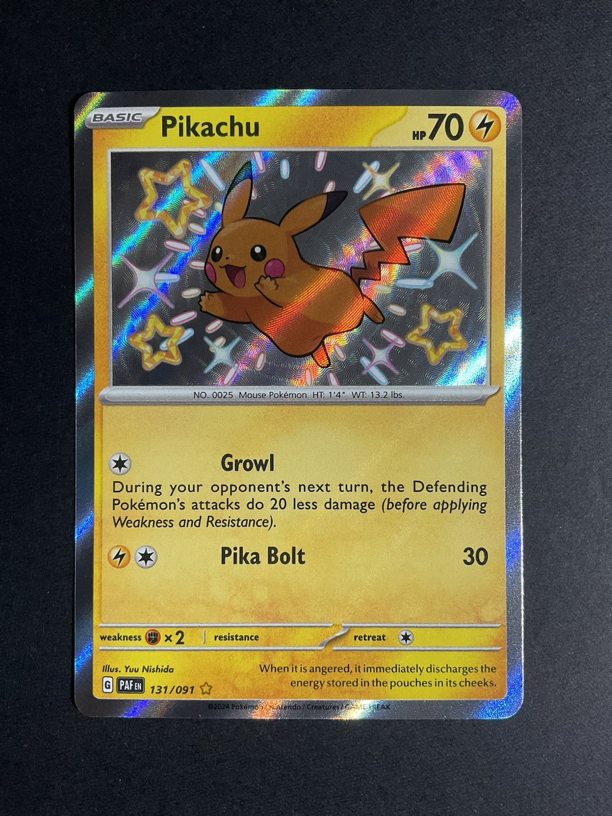 Pikachu 131/091 NM Holo PAF SV: Paldean Fates 03 NM-