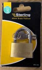 JOBLOT 100 x STERLING 40mm Brass Padlocks BPL140 Security Locksmith Padlock NEW