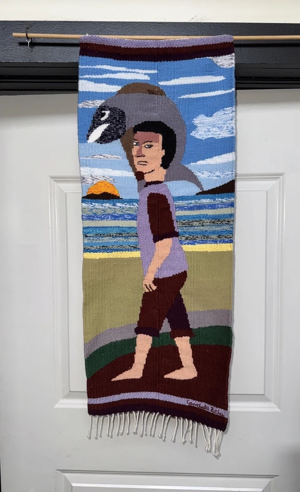 Tapiz figurativo pictórico Kilim europeo tejido a mano para colgar en la pared arte popular Foto 2 de 4