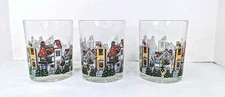 Luminarc D’Arques Dublin Christmas Low Ball Glasses Snowy Village Set Of 4 Vtg