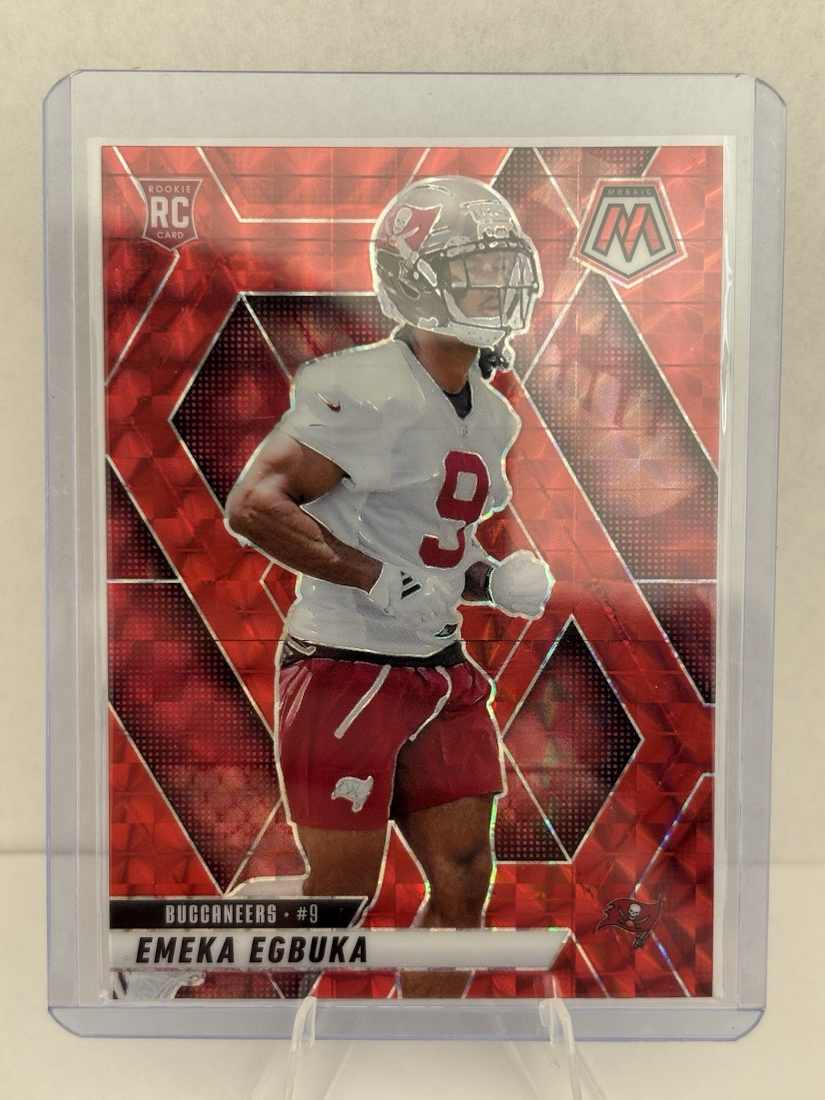 2025 Panini Mosaic Red Mosaic Prizm Emeka Egbuka Rookie #376 Buccaneers NFL