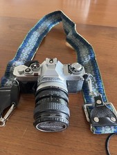 Canon AV-1 Black SLR 35mm Film Camera FD 28-55mm 1:3.5-4.5 From Japan see detail