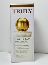 TRULY Vanilla Baby Body Oil Bakuchiol Vitamin B3 Niacinamide 3.1 fl oz - NIB