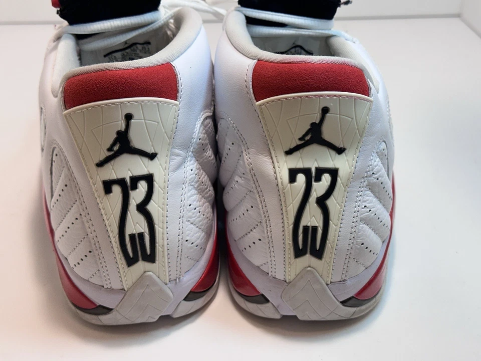 Nike Air Jordan 14 Retro Candy Cane Branco Varsity Vermelho 487471-100 Masculino 11.5 - Imagem 3 de 4