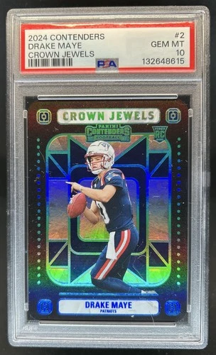 2024 Panini Contenders Drake Maye Crown Jewels RC Rookie #2 Patriots PSA 10