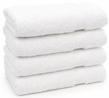 4X White Hand Towels 100% Egyptian Cotton Soft Fluffy Hotel Quality Towel Set