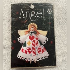 Kit Ornamento Angelo Punto Croce Contato Vintage Nuovo In Confezione Disegno Candy Canne