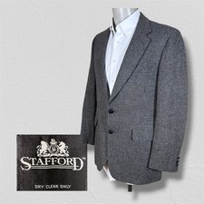 Stafford Sport Coat Blazer Mens 42R Check Tweed Multicolored 2 Button