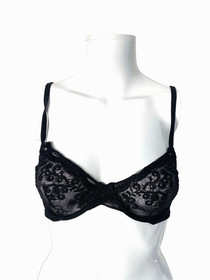 La Perla Black 32D Lace Mesh Bra Lingerie