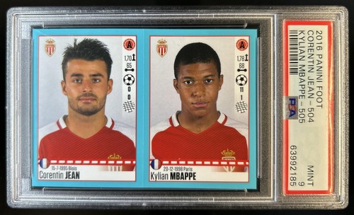 2016 Panini FOOT Corentin Jean Kylian Mbappe #504 Monaco PSA 9