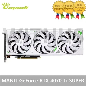 MANLI GeForce RTX 4070 Tie SUPER 16GB Carte graphique de jeu White Polar Fox GPU