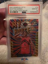 2021-22 Donruss Optic - My House Scottie Barnes #19 Gold Wave Prizm (RC)PSA 10