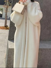 NEW Women's Fall/Winter White Knitted Cardigan/Coat Fluffy Pile Size S/M