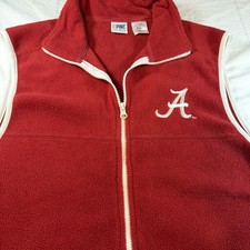 Pine Sports Alabama Crimson Tide Vest Kids 18/20 Red Fleece Full Zip EUC