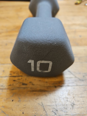 Barbell Rubber Coated Hex Dumbbell Hand Weight 10 lb Single