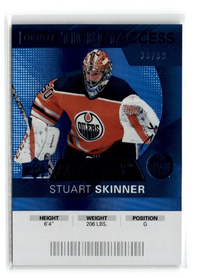 Stuart Skinner 2021-22 Upper Deck Credentials #84 Debut Ticket Access Blue /99