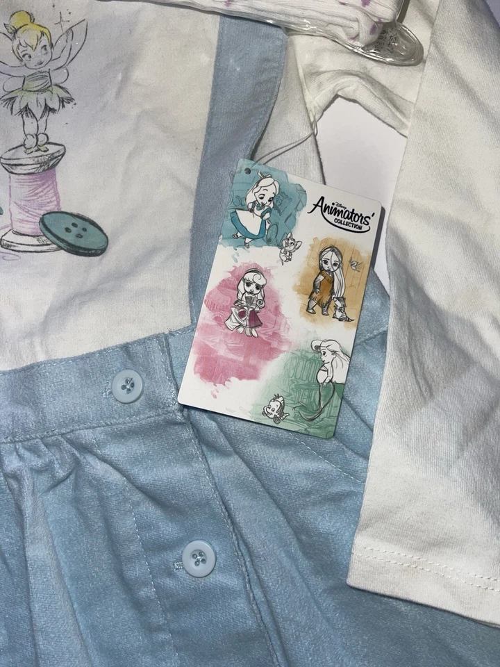 Disney Animators Collection NUEVO Niñas 5-6 Campanilla Jumper Vestido Camisa Medias Foto 4 de 4