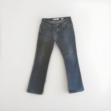 BKE Buckle Mens Carter 33L x 32 Thick Stitch Stretch Blue Denim Jeans