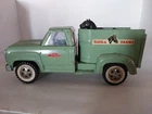 Vintage 1968-72 Tonka Farms Laurel Green Horse Hauler Truck with 2 Tonka Horses