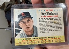 1963 Post - Ray Washburn #168 Hand Cut No Creases Great Conditions