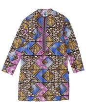 VINTAGE Womens Shift Dress UK 14 Medium Multicoloured Geometric AY09