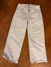 RE/DONE Women s White Wide Leg Denim Jeans Size 29 5-Pocket Button Closure