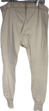 Vintage Surplus Swedish Military Heavy Cotton White Thermal Long John Pants Euro
