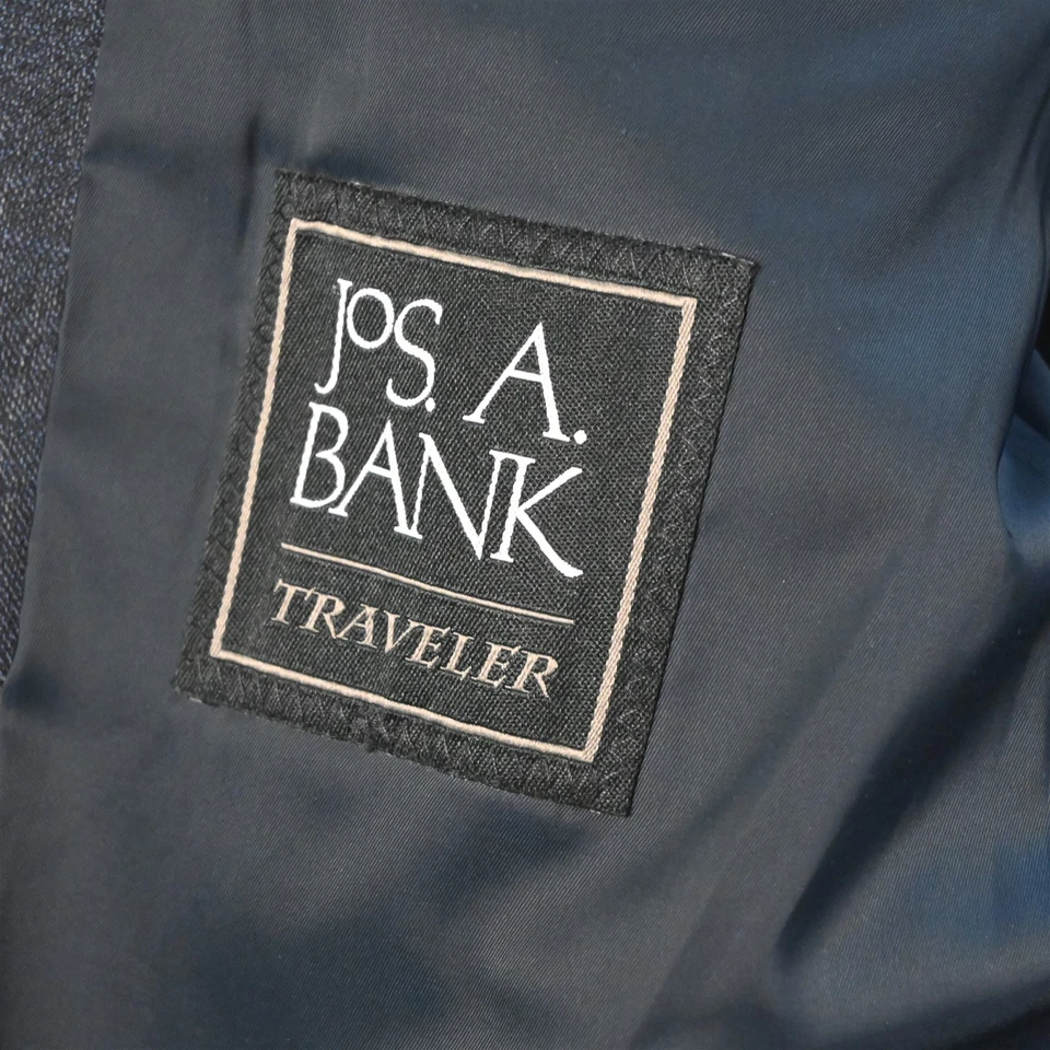 Jos A Bank 44L 38x32 Navy Blue 100% Wool Chelsea Mens Jacket Pants Suit - Image 4 of 4